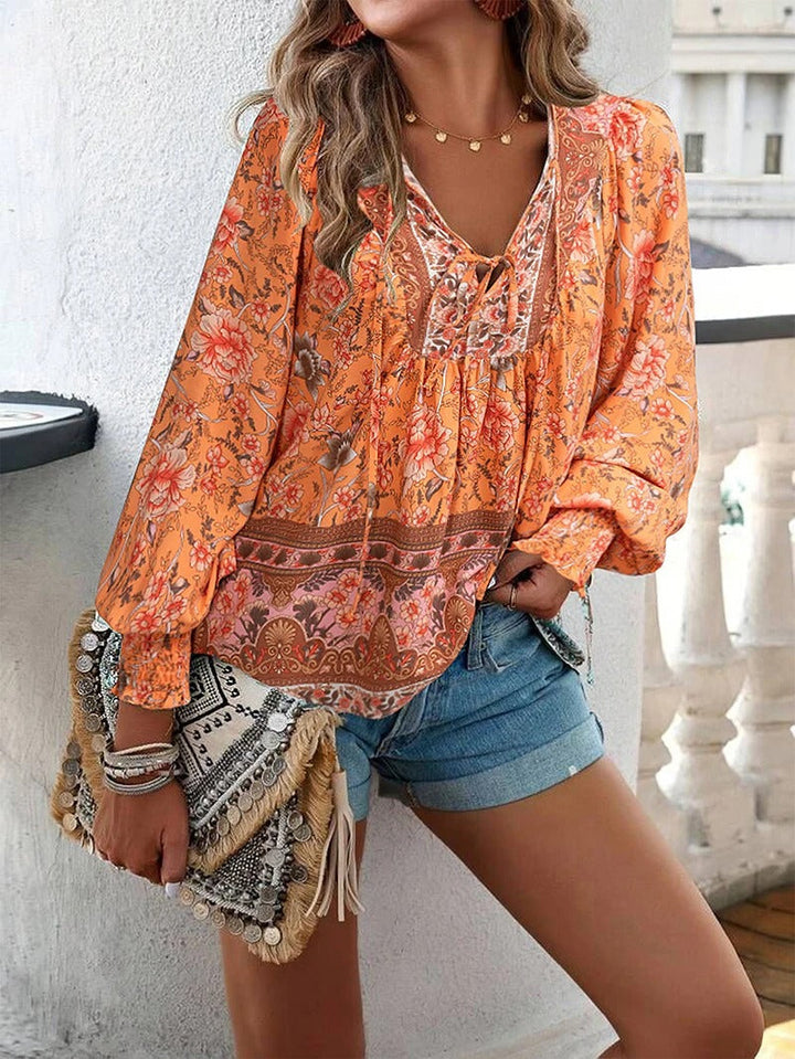 Lucy - Boho Floral Blouse