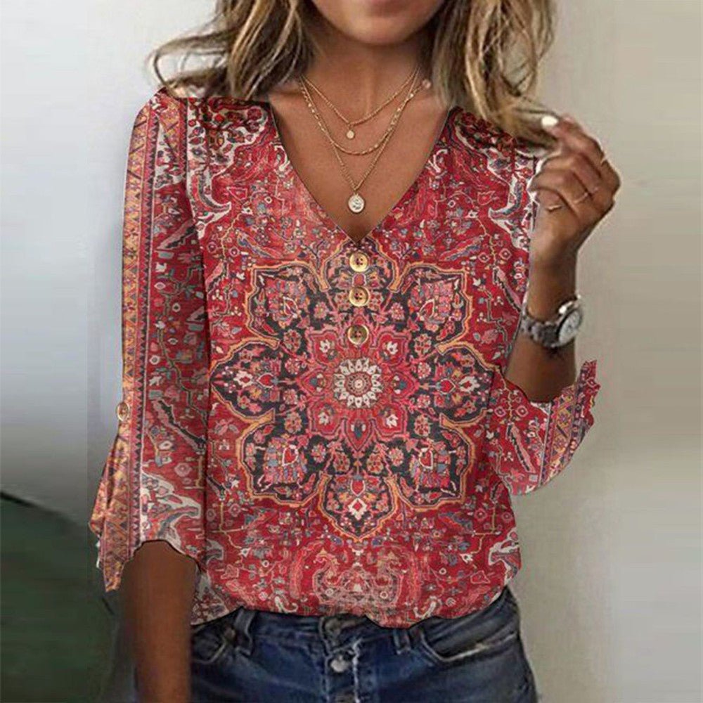 Aaliyah - Boho Ruffle Vintage Blouse