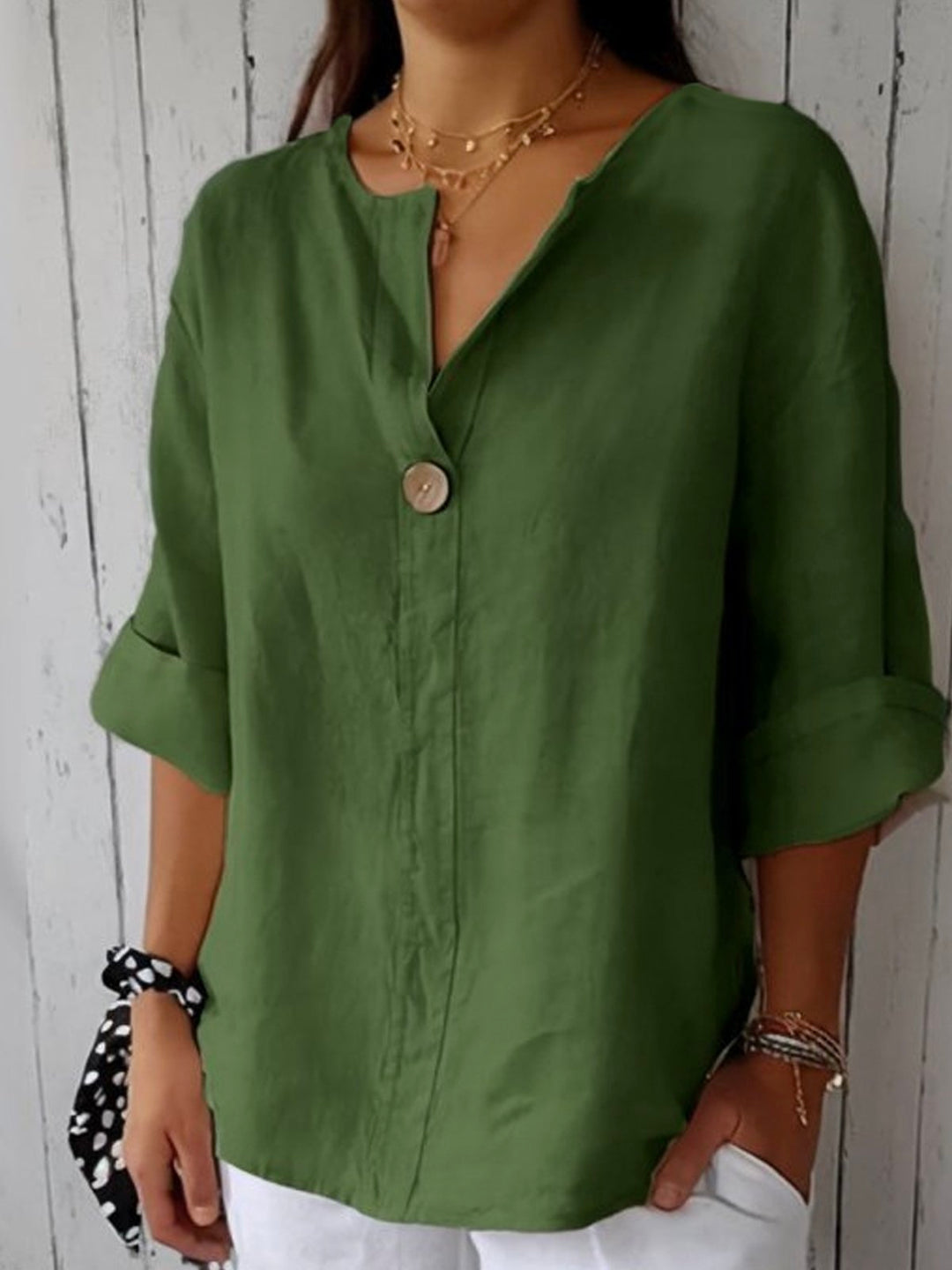 Yasmin - Casual V-Neck Blouse