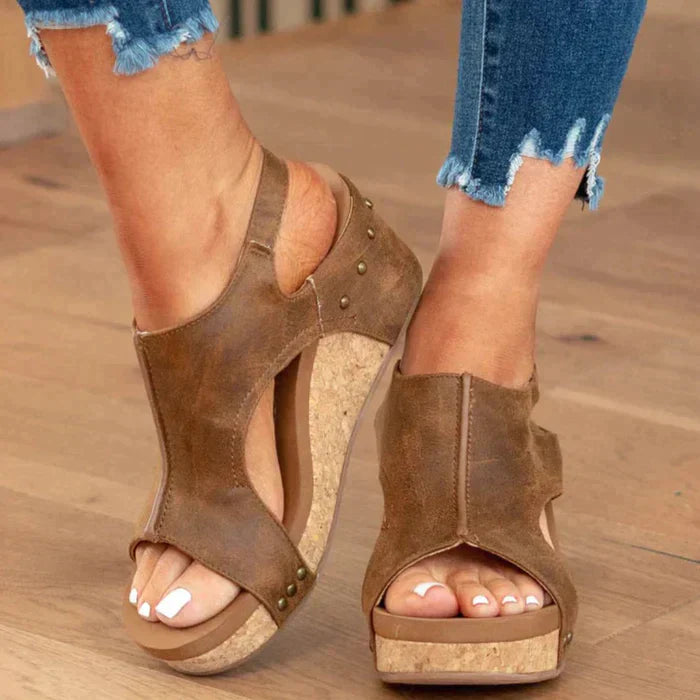 Callie - Comfortable Cork Wedge