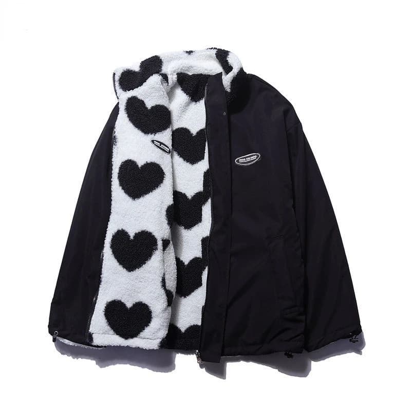 Hazel - Reversible Heart Print Jacket