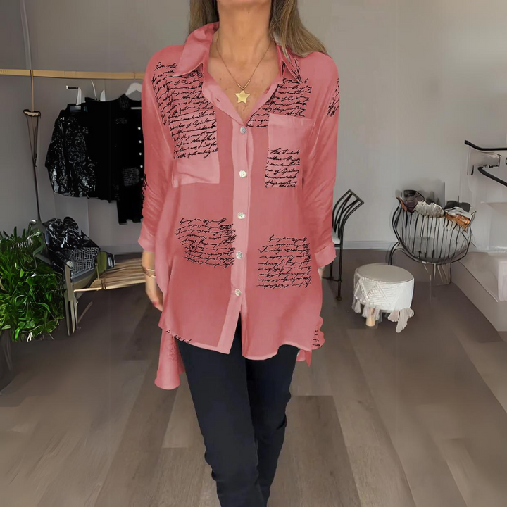 Stella - Printed Button-Up Blouse