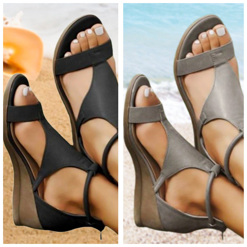 Sofia - Casual Open-Toe Wedge