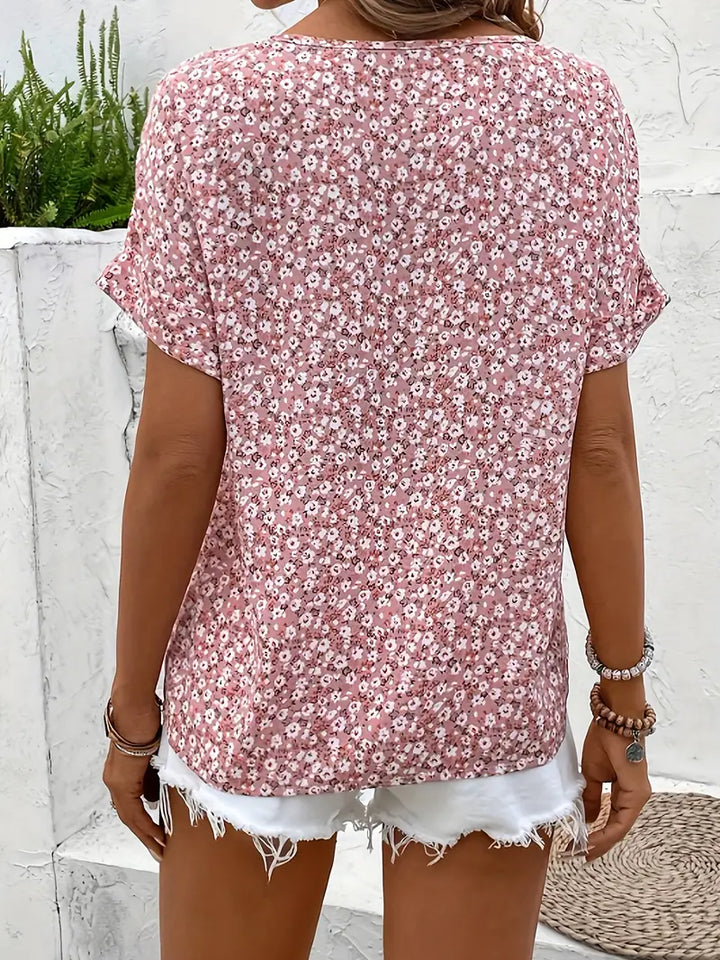 Leilani - Floral Pink Print Blouse