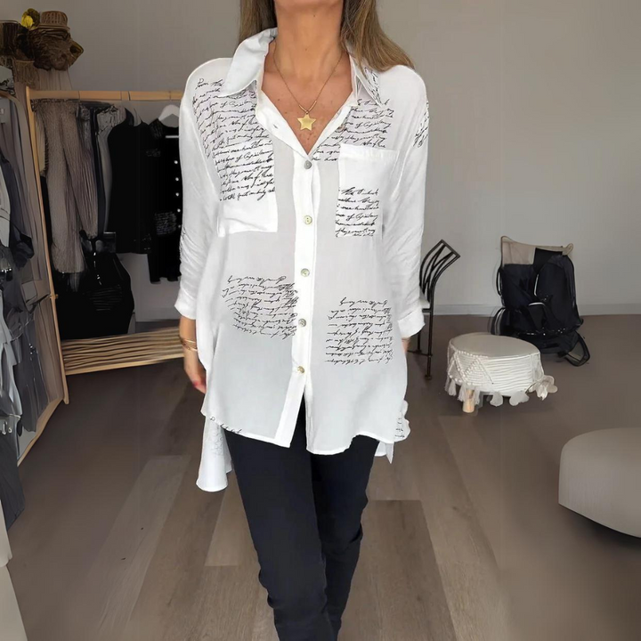 Stella - Printed Button-Up Blouse