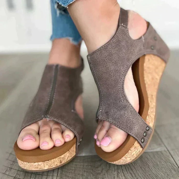 Callie - Comfortable Cork Wedge