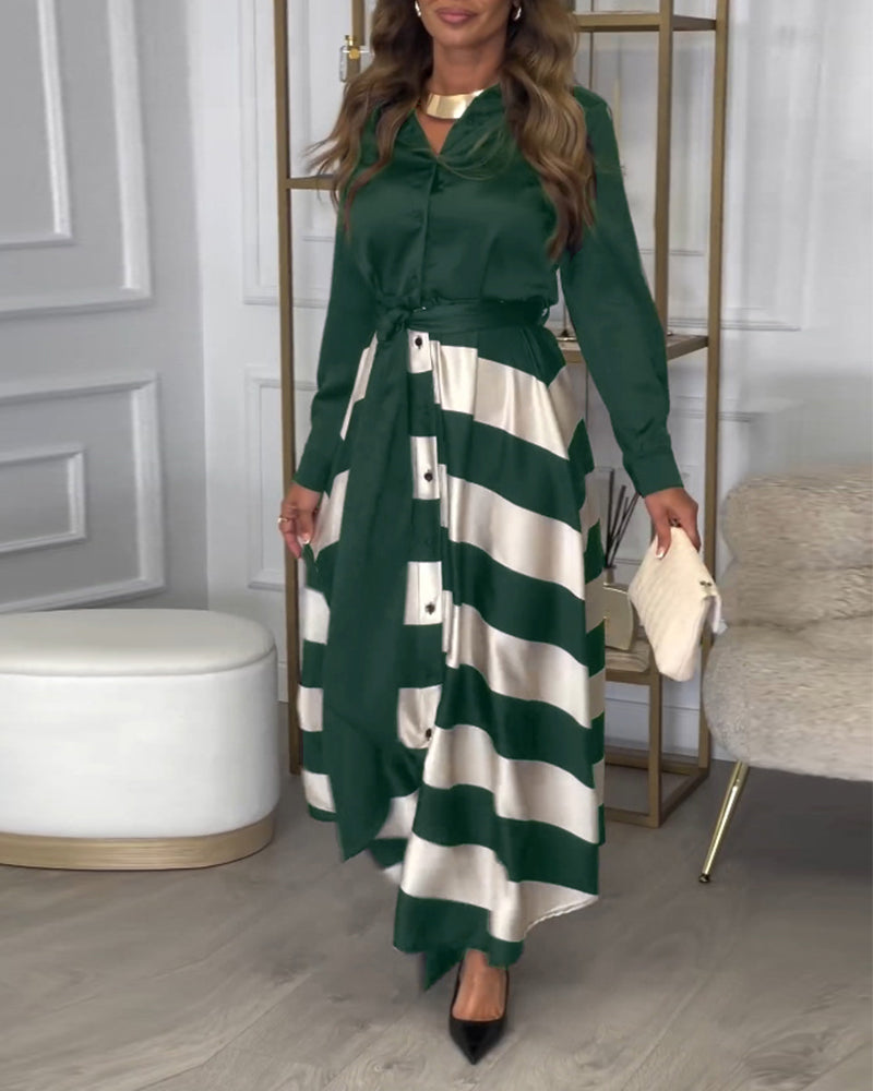 Nancy™ Striped Elegant Dress