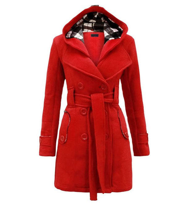 Scarlett - Comfortable Belted Hooded Coat