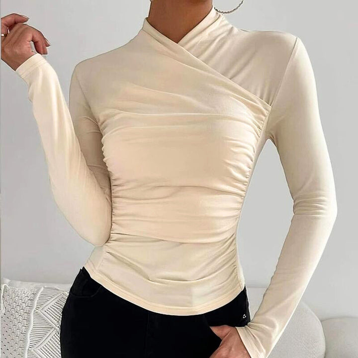 Anna - Sophisticated Cross Neck Top