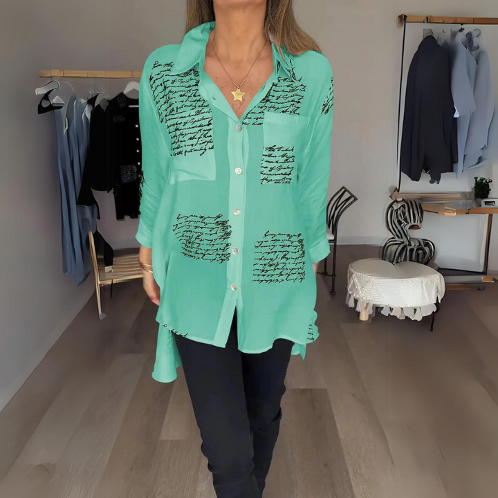 Stella - Printed Button-Up Blouse