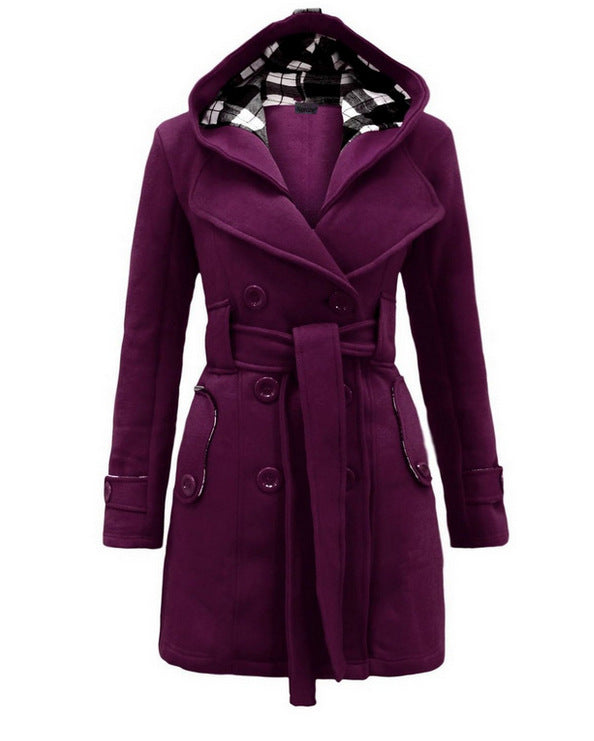 Scarlett - Comfortable Belted Hooded Coat