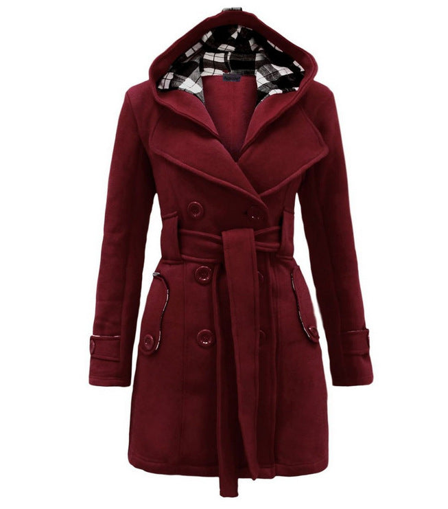 Scarlett - Comfortable Belted Hooded Coat