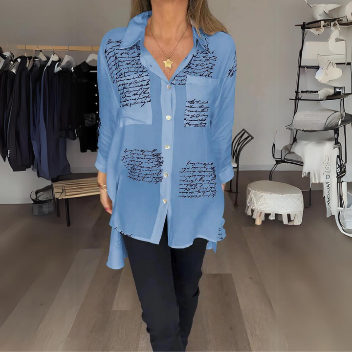 Stella - Printed Button-Up Blouse