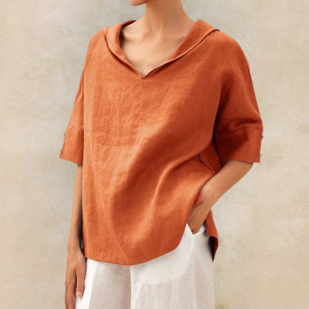 Sadie - Casual V-Neck Mid Sleeve Blouse