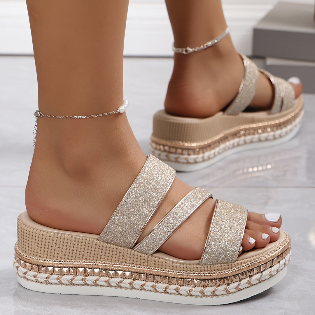 Daisy - Glitter Wedge Sandal