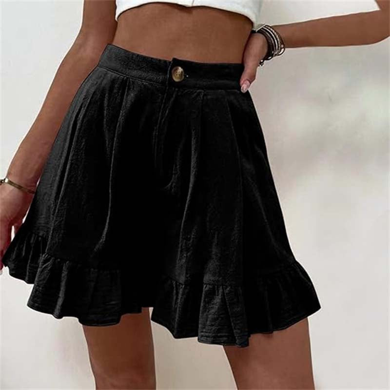 Shelby - Flowy Ruffle Hem Shorts