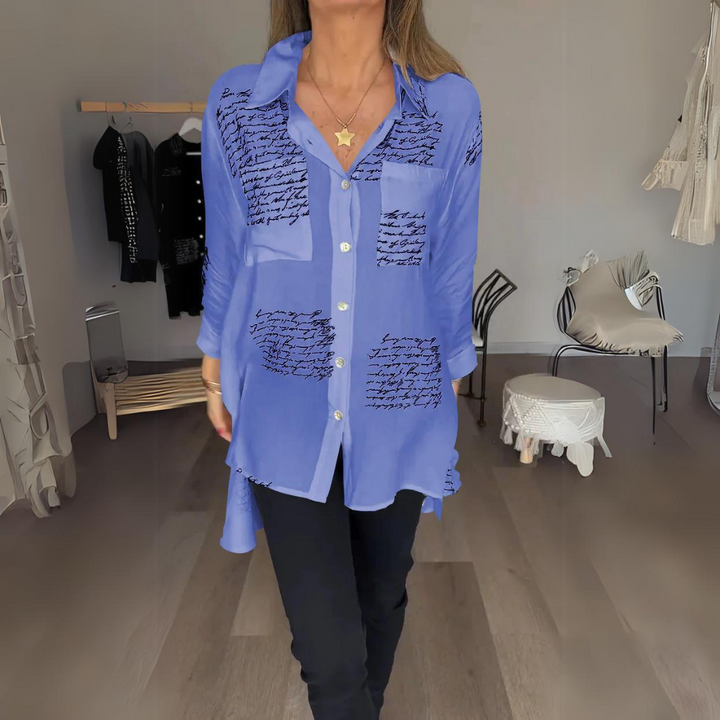 Stella - Printed Button-Up Blouse