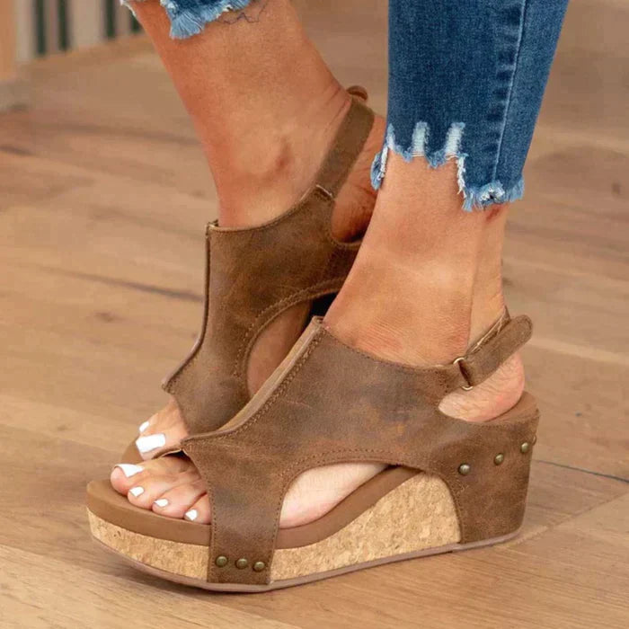 Callie - Comfortable Cork Wedge