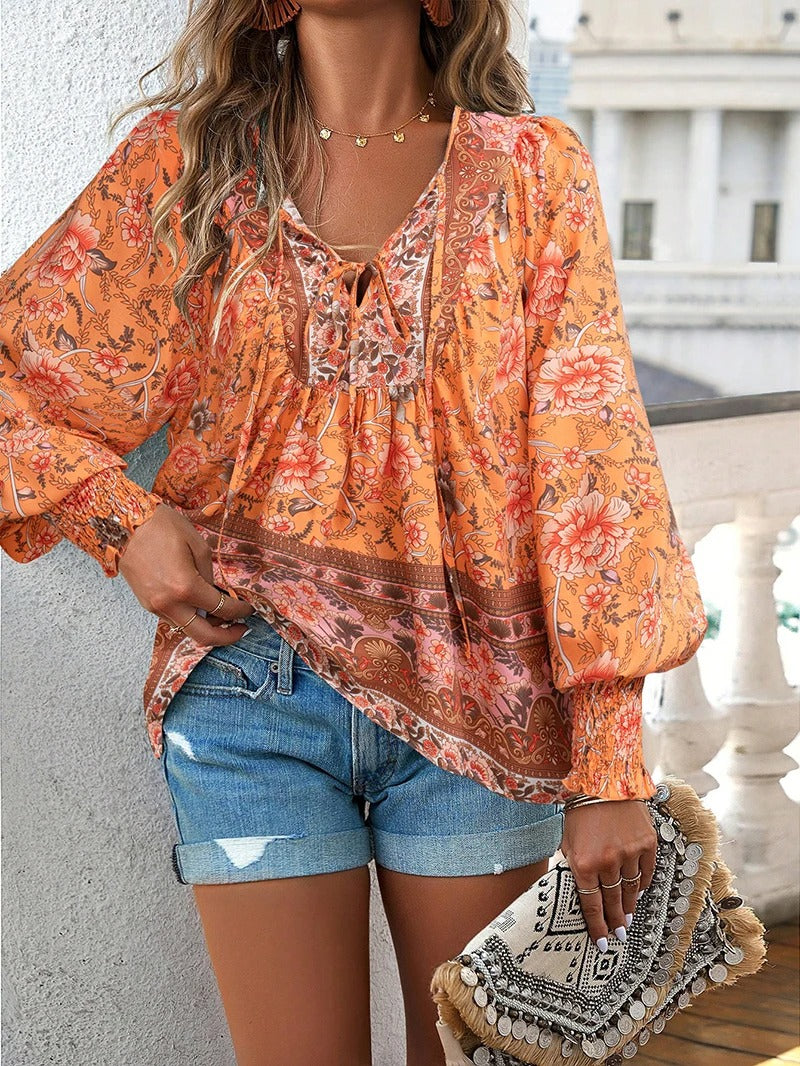 Lucy - Boho Floral Blouse