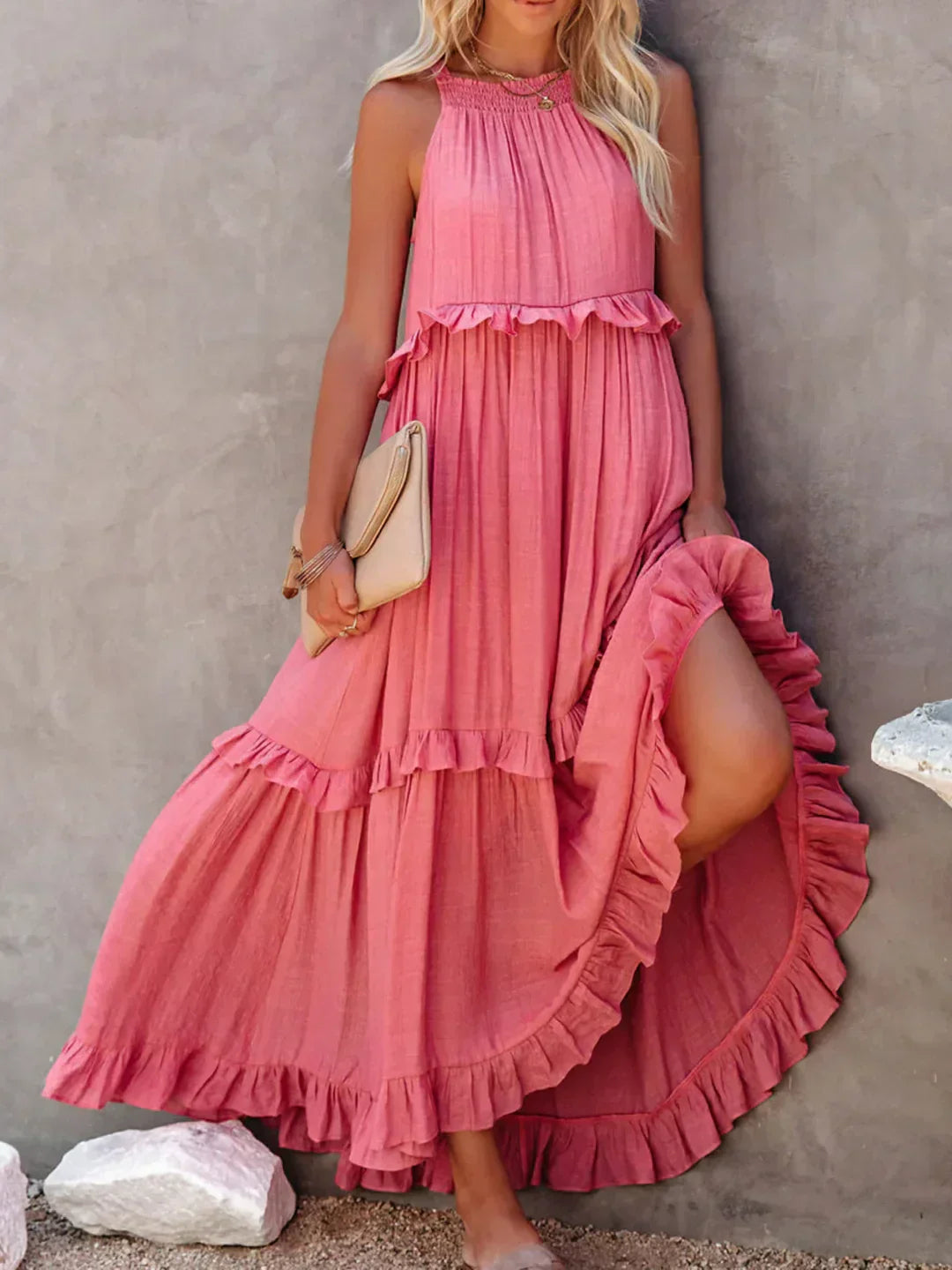 Maeve - Chic Halter Ruffle Dress