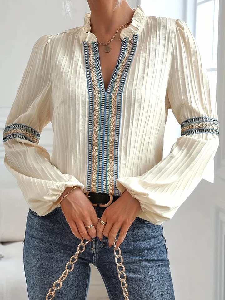 Kinsley - Luxurious V-Neck Blouse