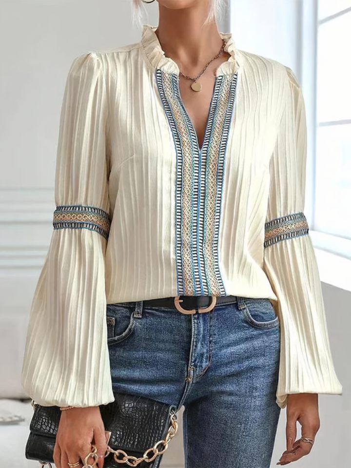 Kinsley - Luxurious V-Neck Blouse