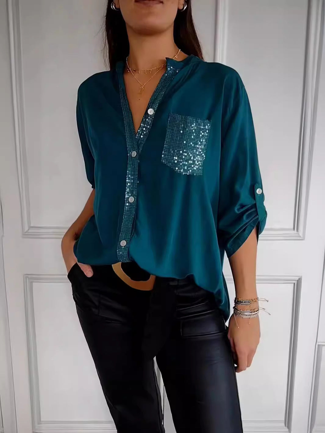 Rosalie - Glam Button-Down Shirt