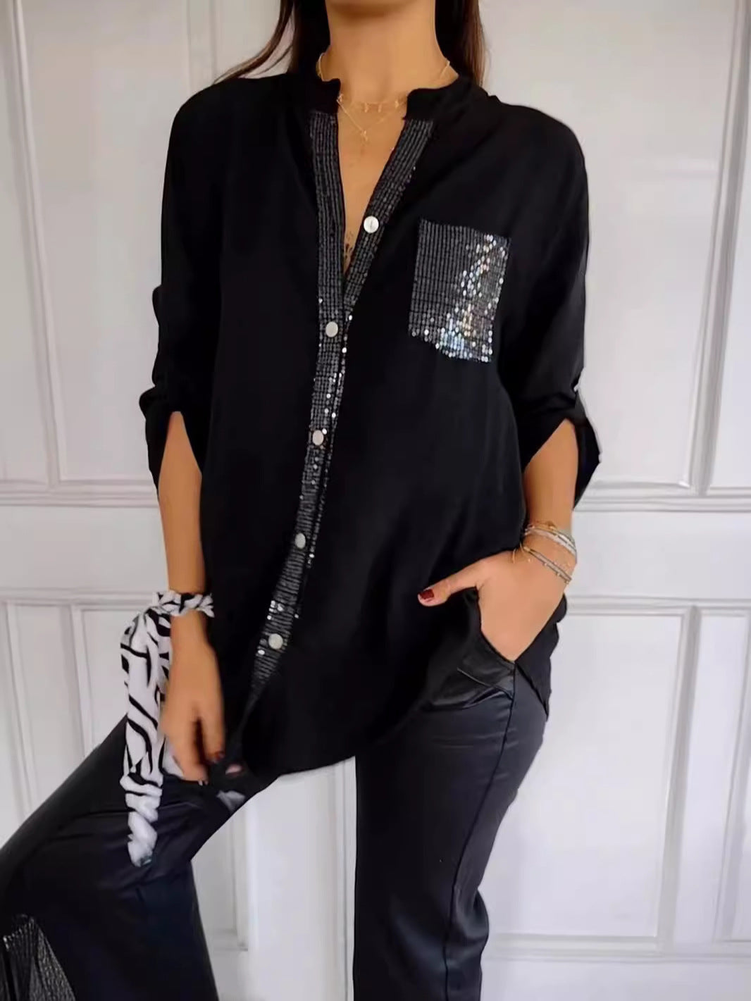 Paisley - Sparkling V-Neck Blouse