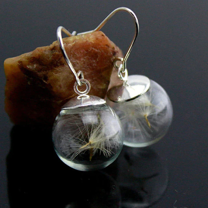 925 Silver Dandelion Pendant Earring