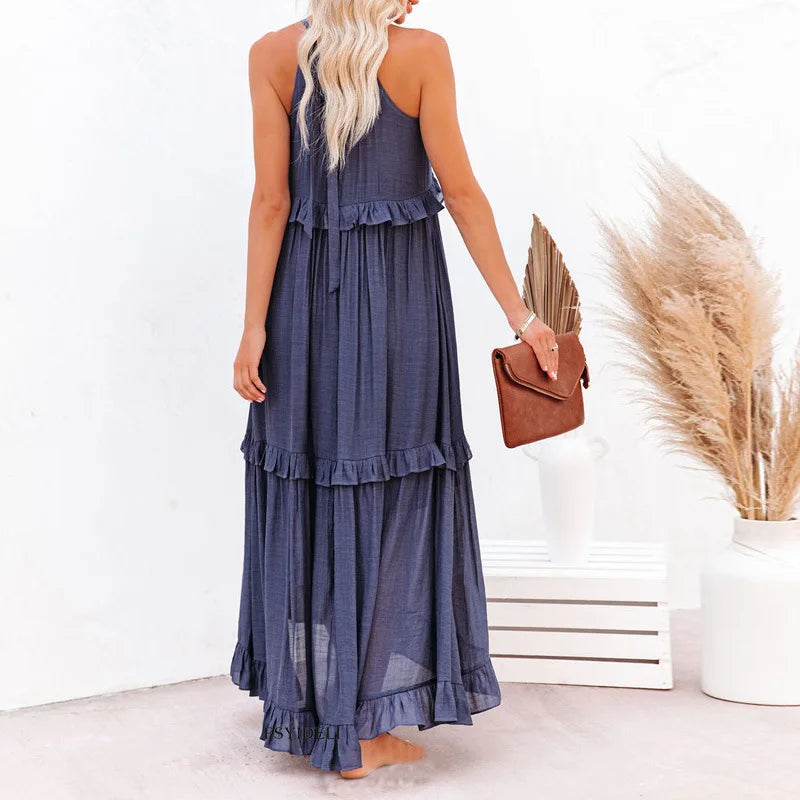 Maeve - Chic Halter Ruffle Dress