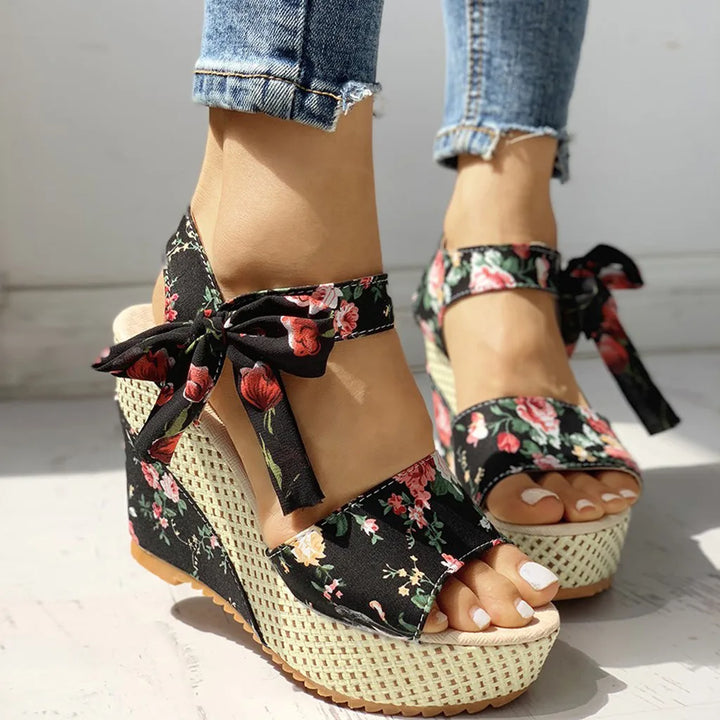 Martina - Floral Wedge Summer Sandal