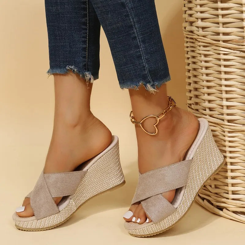 Mary - Casual Slide Wedge Sandal