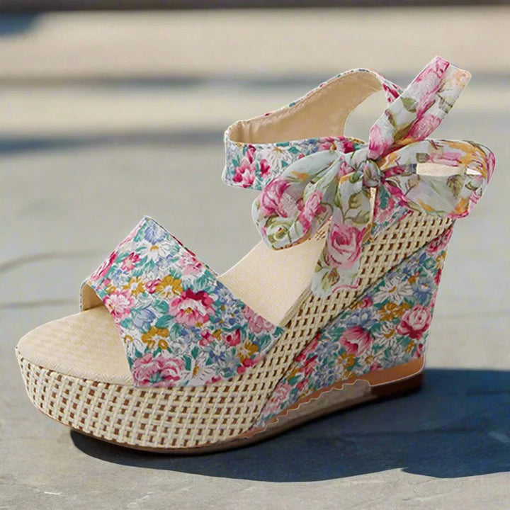 Martina - Floral Wedge Summer Sandal