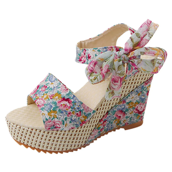 Martina - Floral Wedge Summer Sandal