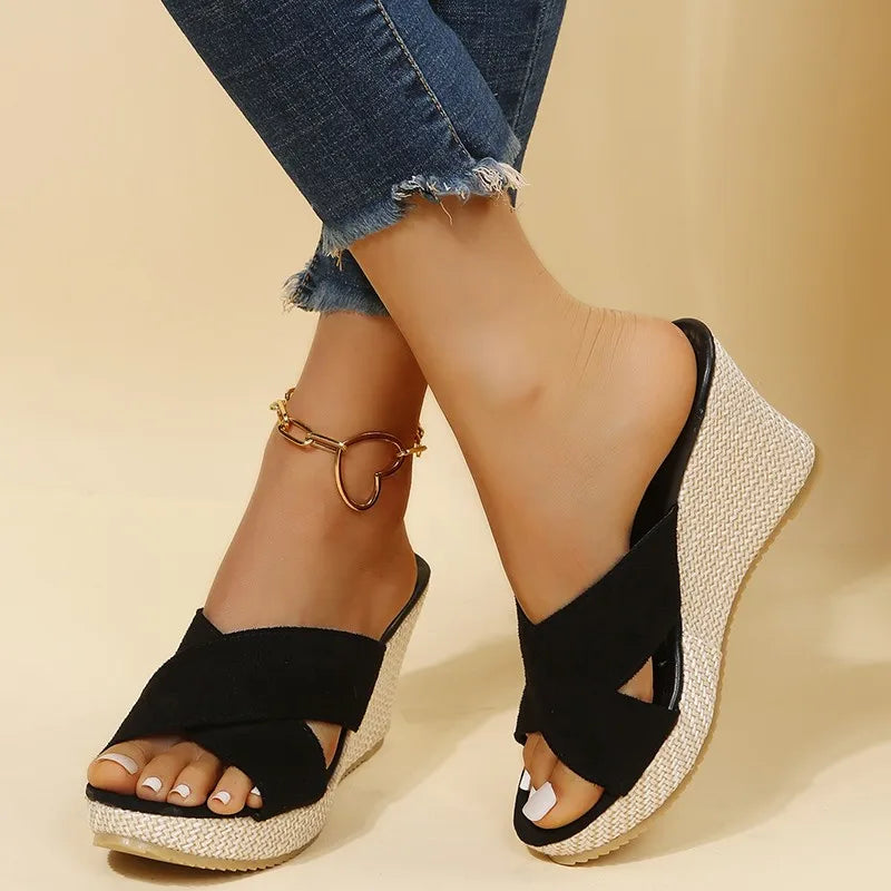 Mary - Casual Slide Wedge Sandal