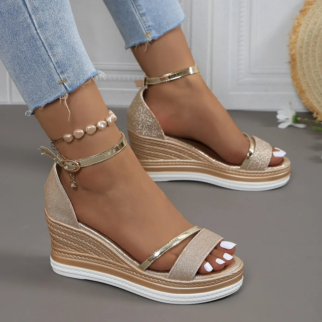 Sienna - Elegant Open Toe Wedge Sandal