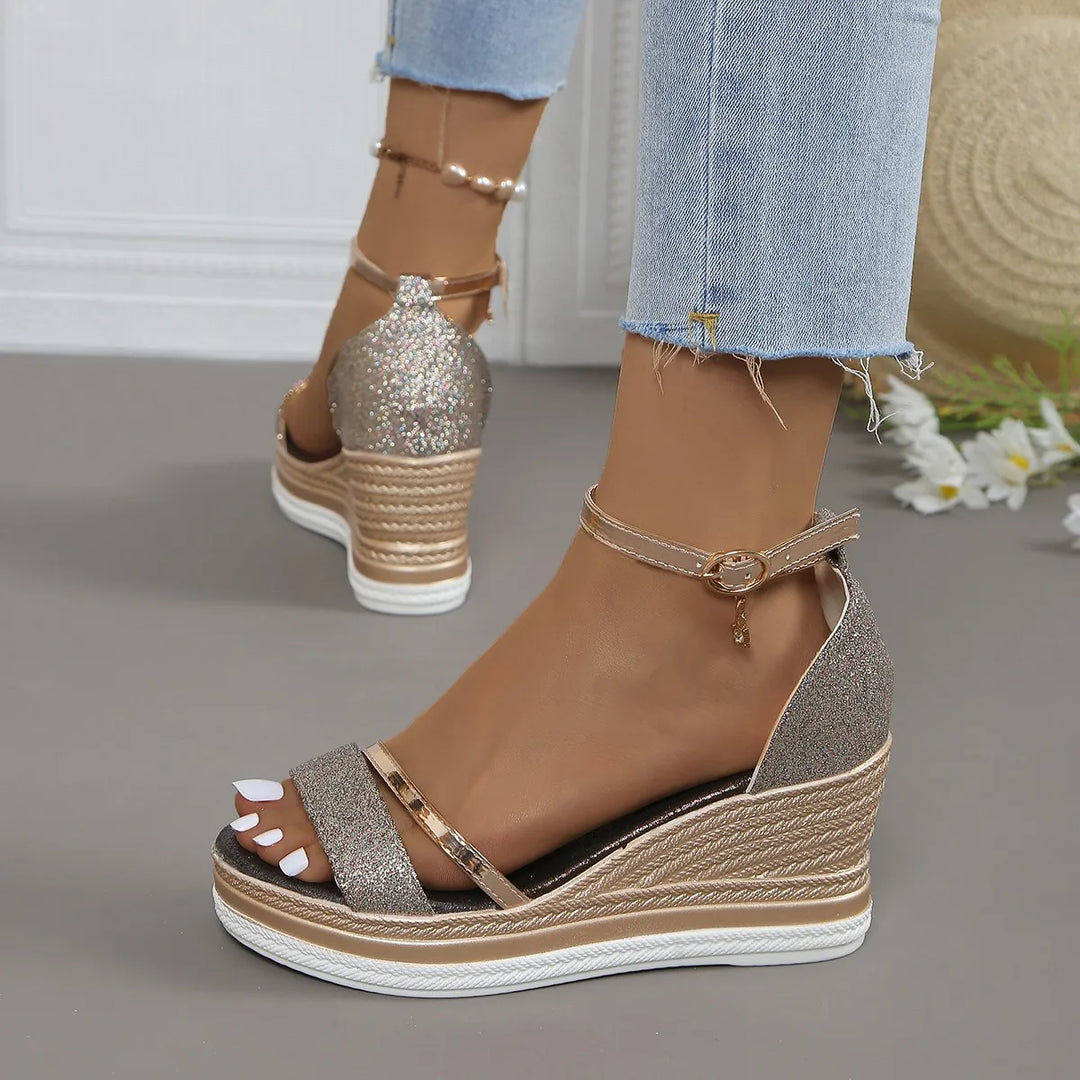 Sienna - Elegant Open Toe Wedge Sandal