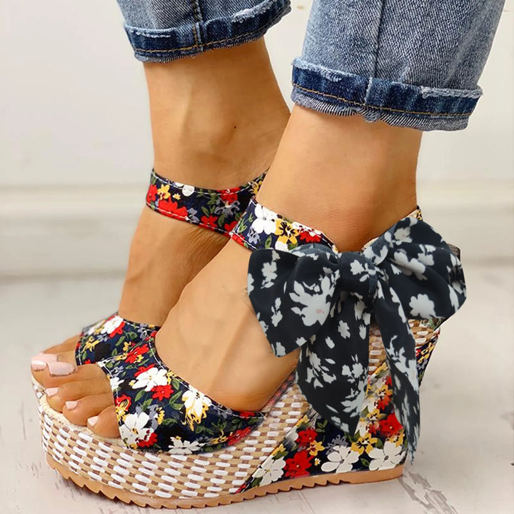 Martina - Floral Wedge Summer Sandal