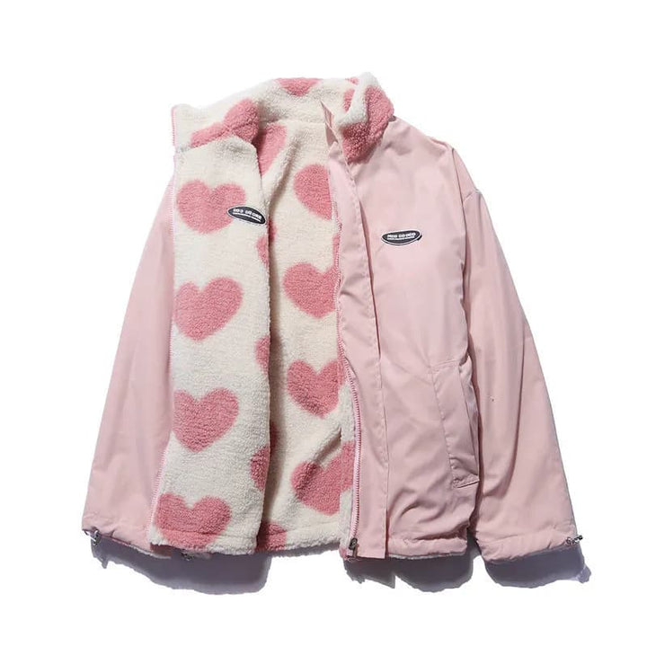 Hazel - Reversible Heart Print Jacket