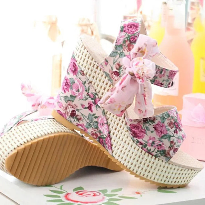 Martina - Floral Wedge Summer Sandal