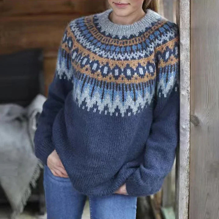 Karina - Blue Pattern Pullover