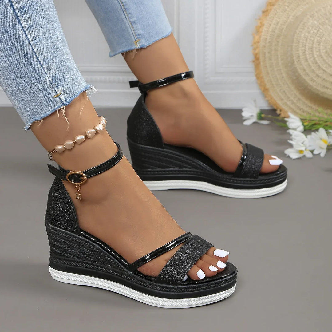 Sienna - Elegant Open Toe Wedge Sandal