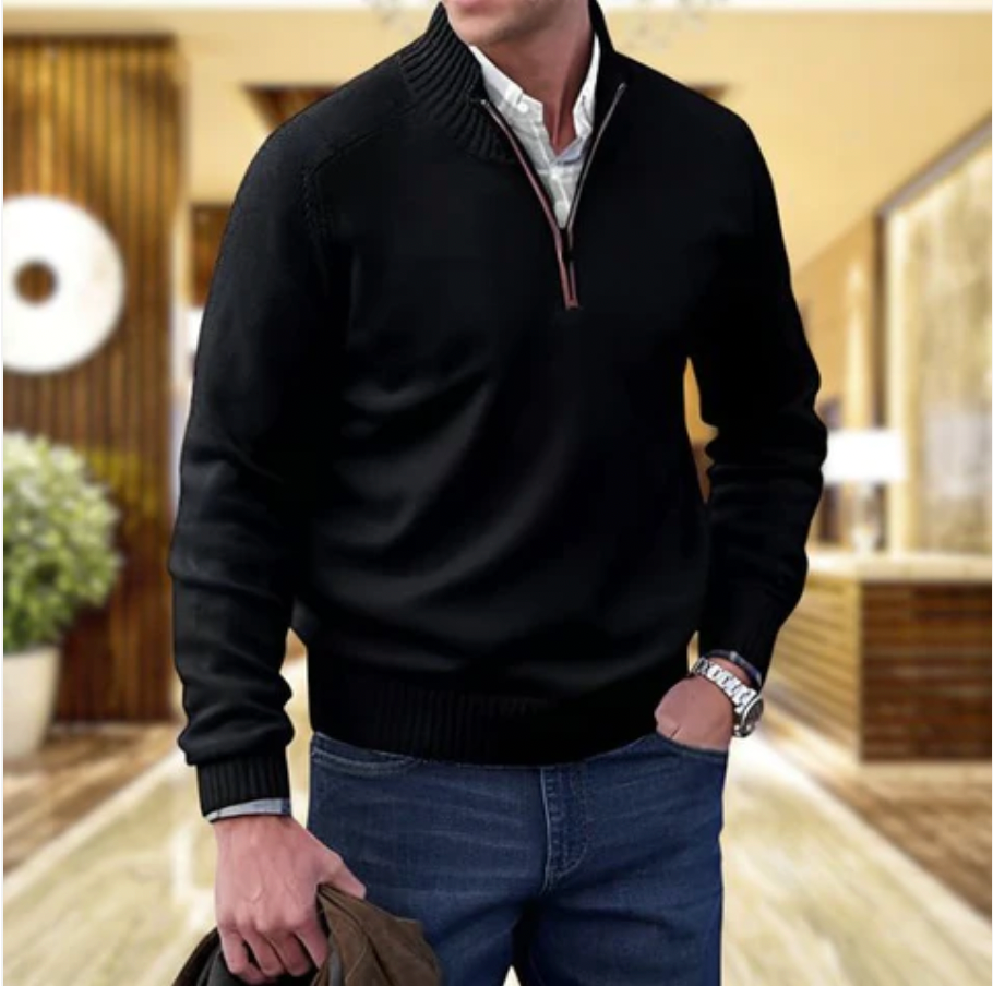 Seth - Cashmere Sweater with Zipper