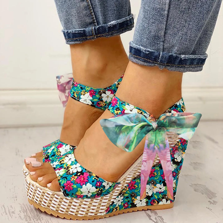 Martina - Floral Wedge Summer Sandal