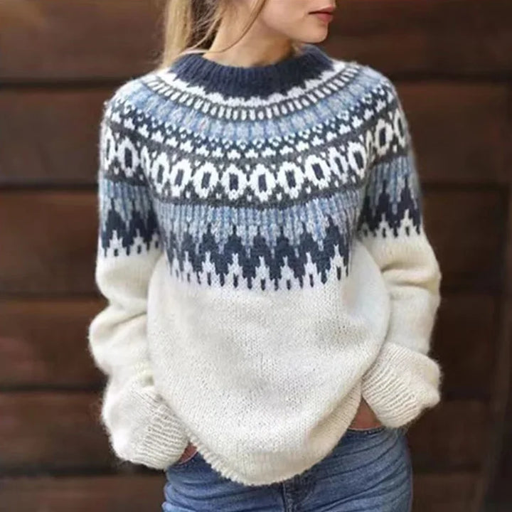 Karina - Blue Pattern Pullover