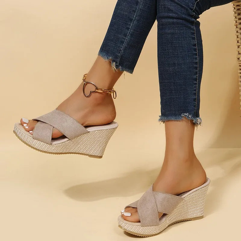 Mary - Casual Slide Wedge Sandal