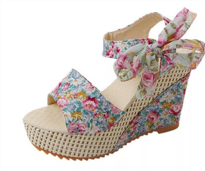 Martina - Floral Wedge Summer Sandal