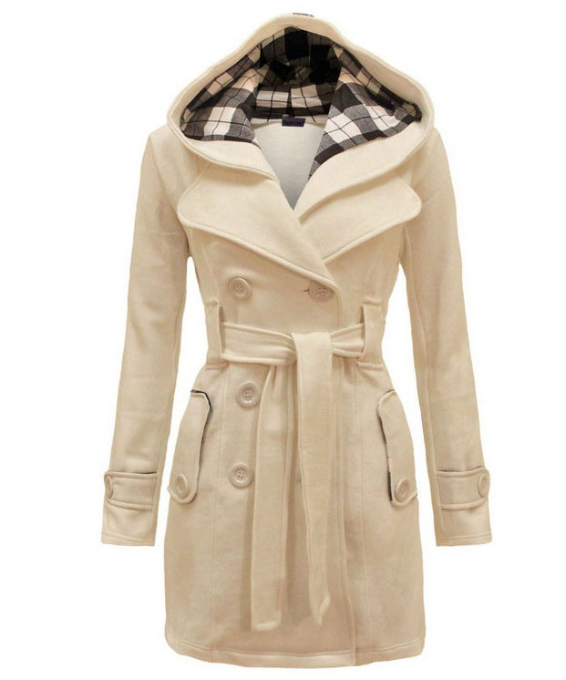 Scarlett - Comfortable Belted Hooded Coat