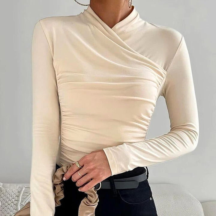 Anna - Sophisticated Cross Neck Top