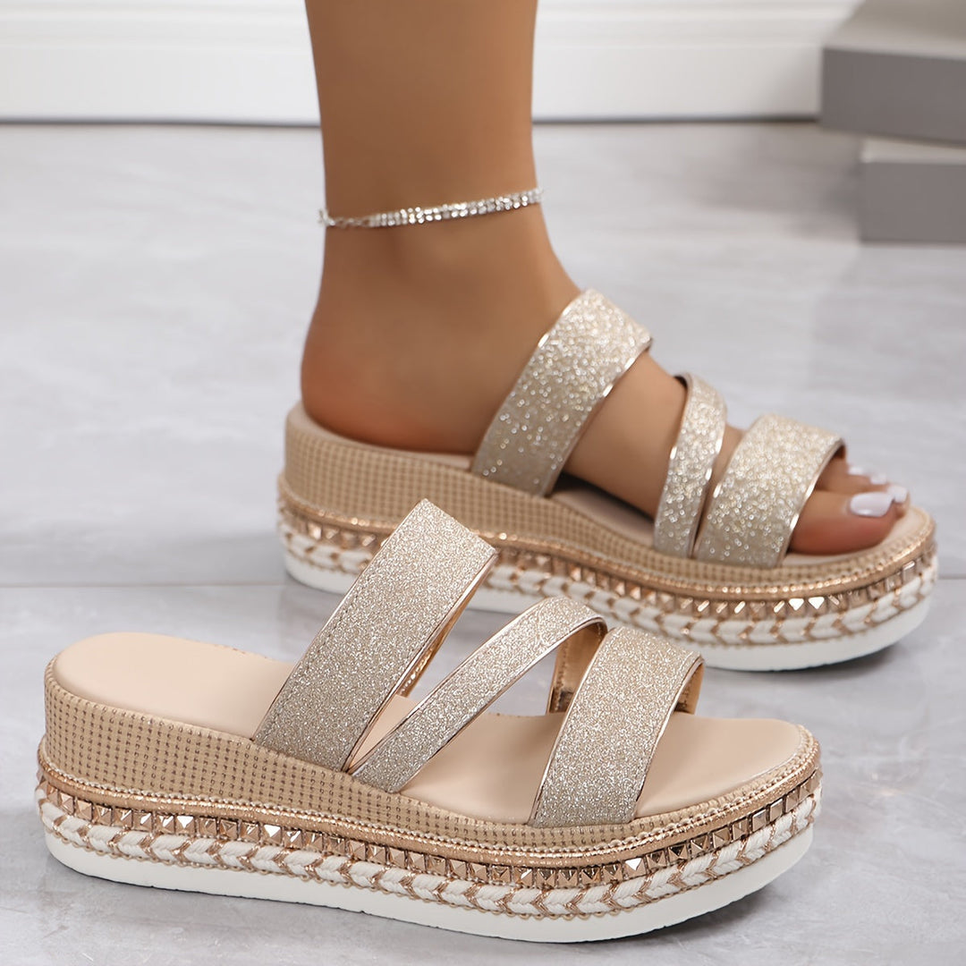 Daisy - Glitter Wedge Sandal